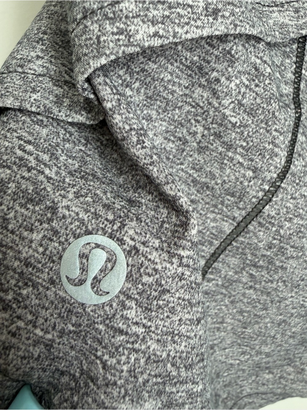 Lululemon Speed Short Heathered Gray Black Lined Running Shorts Size 6 - Picture 3 of 6
